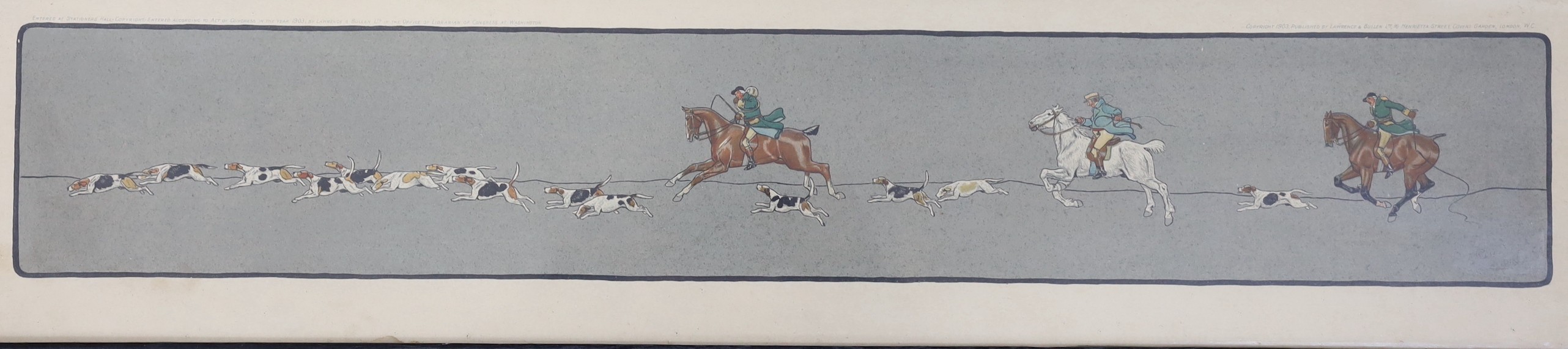 Cecil Aldin and Lionel Edwards, seven assorted colour prints, Hunting and coaching scenes, largest 27 x 69cm